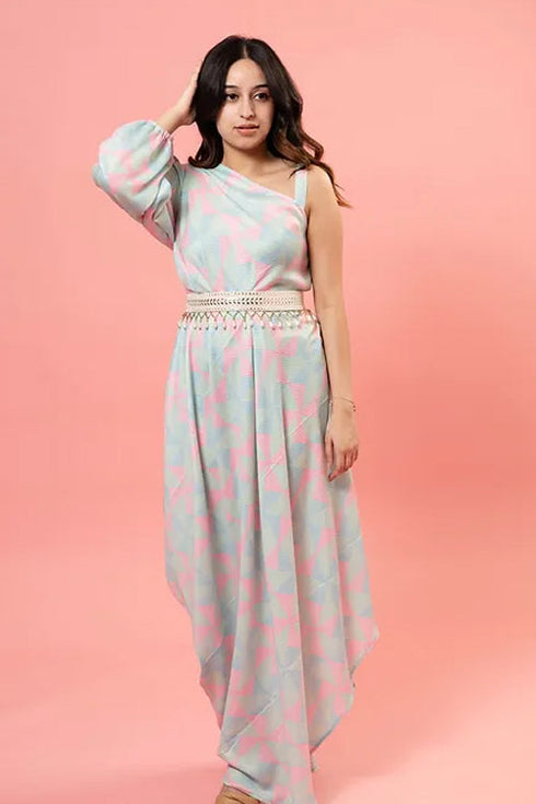 Alaya Fusion Dress With Waist Belt